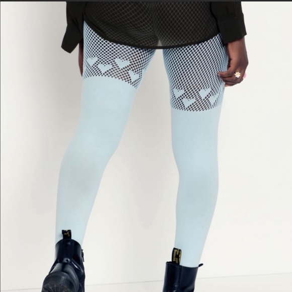 HEARTS SUSPENDER PASTEL BLUE HOSIERY NWT BLACKMILK - Picture 4 of 8